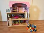 Roze Poppenhuis 3 Verdiepingen + Meubels & Poppen, Kinderen en Baby's, Speelgoed | Poppenhuizen, Ophalen, Zo goed als nieuw, Poppenhuis