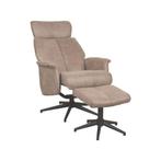 Relaxfauteuil Verdal incl. hocker (Taupe), Nieuw, 75 tot 100 cm, Ophalen of Verzenden, Metaal