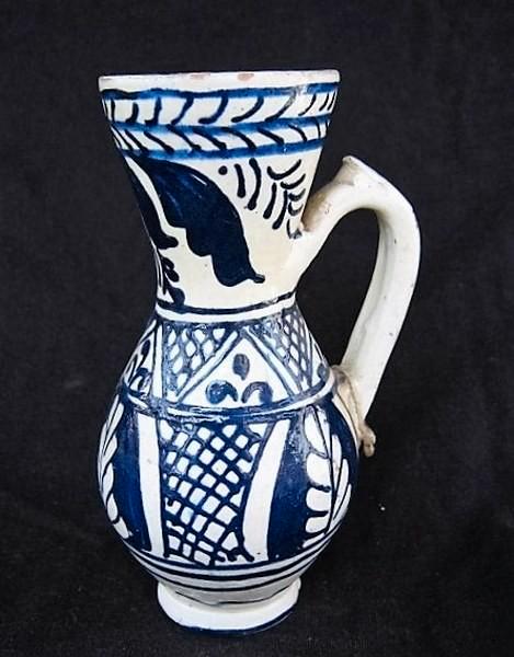 Korond kruik blauw-wit – 15 cm (3), Antiek en Kunst, Antiek | Keramiek en Aardewerk, Ophalen