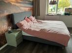 Boxspring 180x200 grijs, Huis en Inrichting, Ophalen, Tweepersoons, Zo goed als nieuw, 180 cm