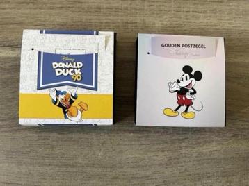 Gouden postzegel Donald Duck 90 jaar / Mickey Mouse 100 jaar beschikbaar voor biedingen