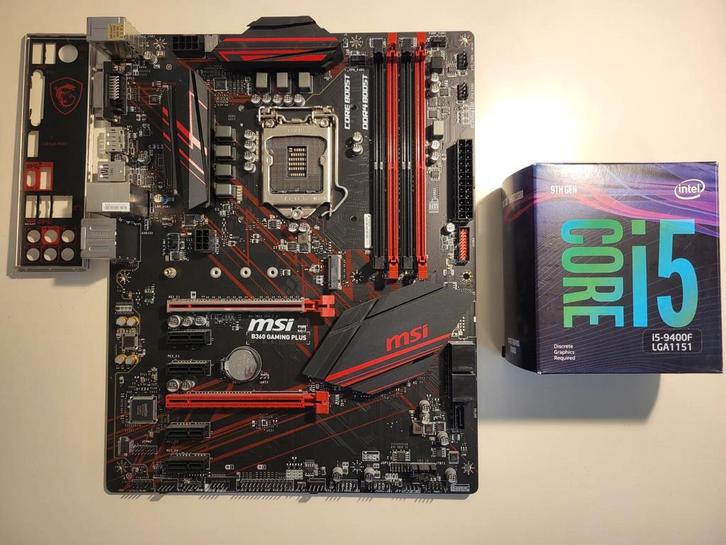 MSI B360 GAMING PLUS + i5-9400F, Computers en Software, Moederborden, Gebruikt, Intel, DDR4, Ophalen of Verzenden