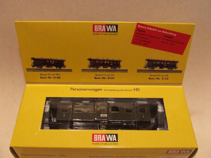 BRAWA 2151 DRG personenwagen, Wurttembergische Bauart,, Hobby en Vrije tijd, Modeltreinen | H0, Nieuw, Wagon, Gelijkstroom of Wisselstroom