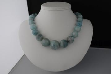 AQUMARIJN (11-25 mm) ketting/oorhanger-set beschikbaar voor biedingen