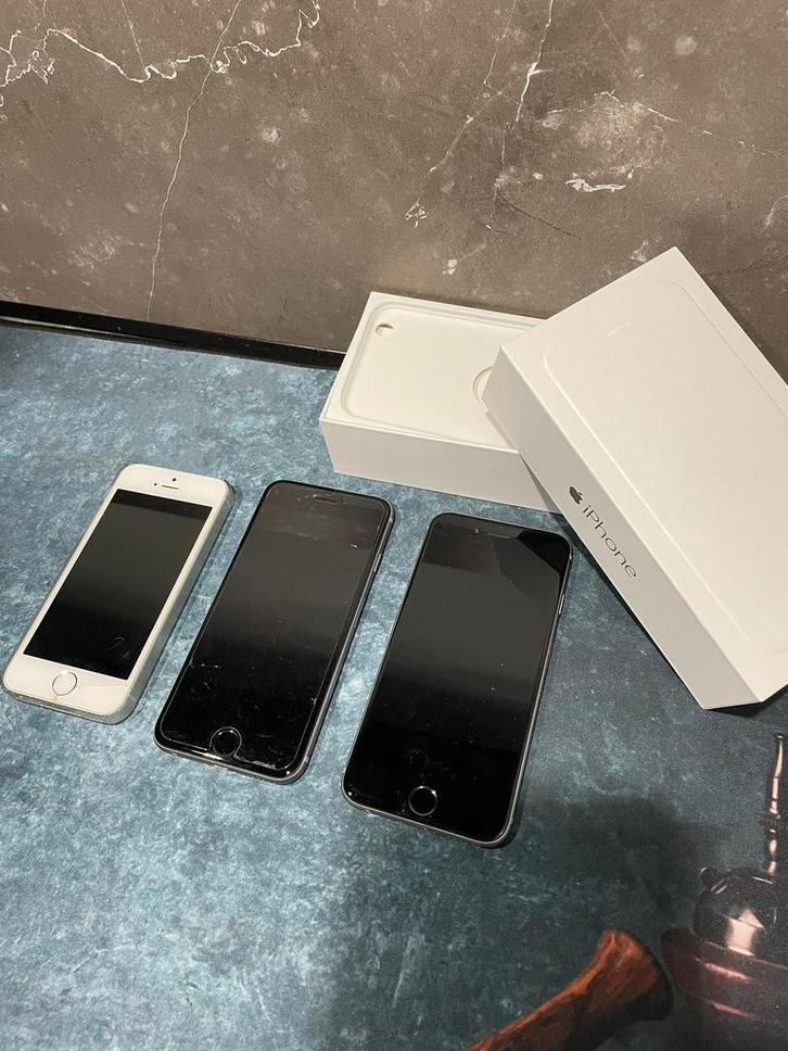 2x Apple iPhone 6 en 1x Apple iphone 5s, Telecommunicatie, Mobiele telefoons | Apple iPhone, Gebruikt, 16 GB, Zonder abonnement