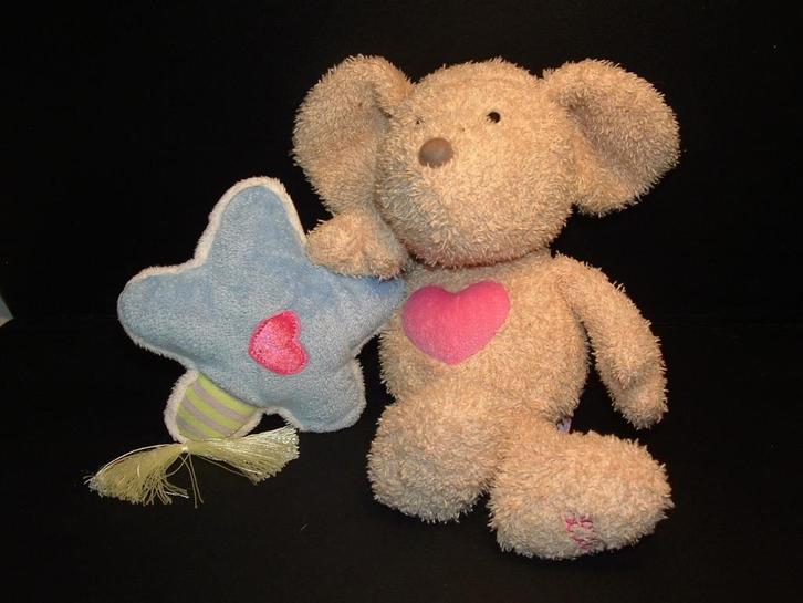 LILLEBI MUIS ZACHTE LANGHARIGE PLUIZIGE BADSTOF BEIGE, Kinderen en Baby's, Speelgoed | Knuffels en Pluche, Nieuw, Overige typen