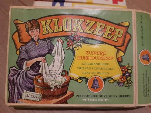 3x doosjes vintage Klokzeep (6 repen), zuivere huishoudzeep., Verzamelen, Merken en Reclamevoorwerpen, Gebruikt, Gebruiksvoorwerp