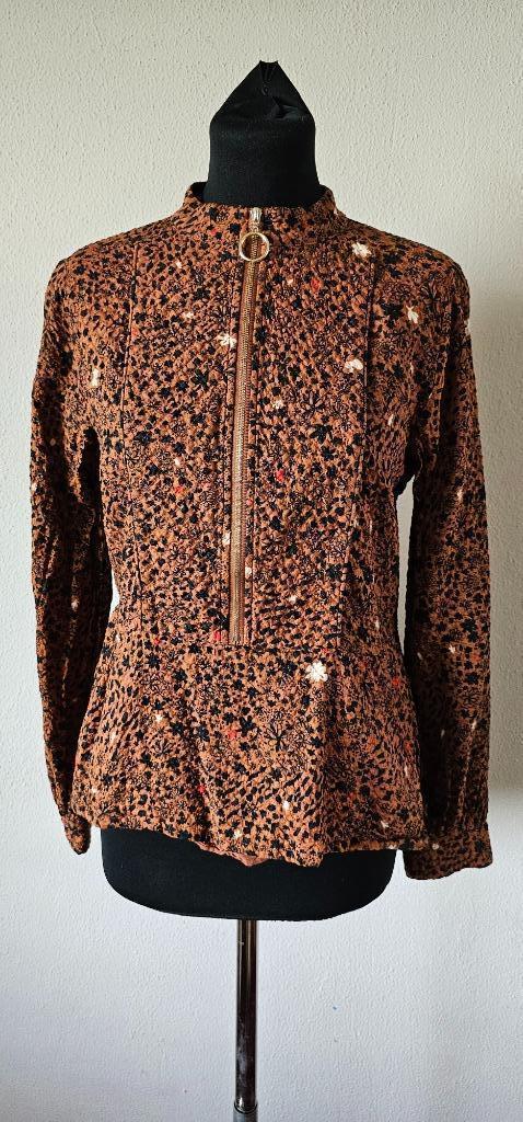 bruine top van pom amsterdam maat 36 (9725), Kleding | Dames, Tops, Maat 36 (S), Bruin, Lange mouw, Verzenden