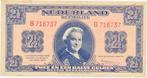 Nederland 2,5 Gulden 1945 Wilhelmina, Ophalen of Verzenden, 2½ gulden, Los biljet