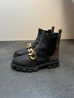 Michael Kors - Scarlett enkellaarsjes monogram - zwart/bruin, Kleding | Dames, Michael Kors, Zwart, Lage of Enkellaarzen, Ophalen of Verzenden