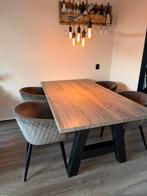 Mooie eettafel met stoelen, Ophalen, 50 tot 100 cm, Zo goed als nieuw, 150 tot 200 cm