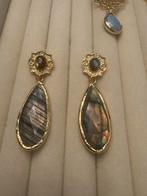 Gouden Oorbellen met Labradoriet, Hangers, Overige kleuren, Verzenden, Nieuw