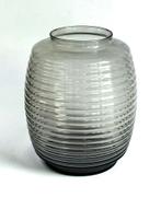 Copier Leerdam Vaas 'Tonnetje' Fumee, Gebruikt, Overige kleuren, Ophalen of Verzenden, Glas