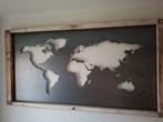 Wereldkaart Wanddecoratie Metaal/Hout, Ophalen of Verzenden, Zo goed als nieuw