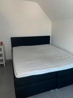 Boxsping inclusief matrassen en topper, Huis en Inrichting, Gebruikt, Zwart, Tweepersoons, Ophalen of Verzenden