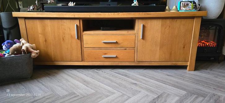 Houten TV Meubel met Opbergruimte, Huis en Inrichting, Kasten | Televisiemeubels, Gebruikt, Minder dan 100 cm, 150 tot 200 cm