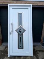 Witte kunststof buitendeur met glas, 80 tot 100 cm, Ophalen of Verzenden, 200 tot 215 cm, Glas