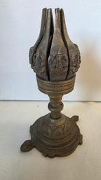 Antieke bronzen Ganesha lotus-offerlamp (mechanisch), Antiek en Kunst, Ophalen of Verzenden, Koper of Brons