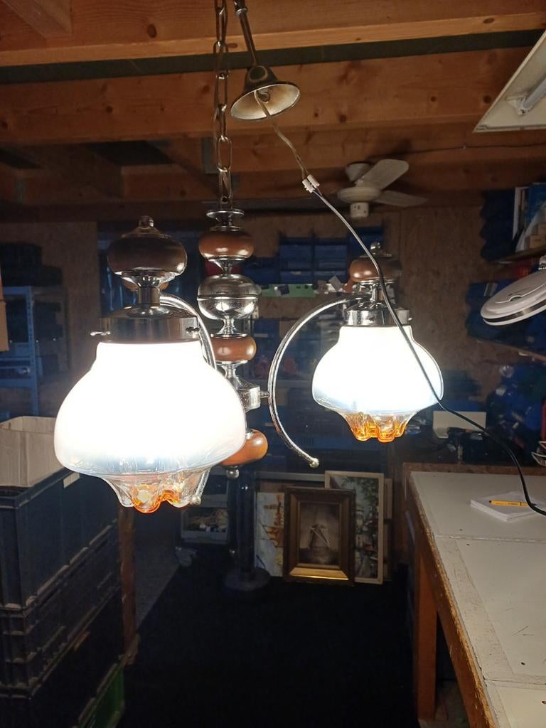 Vintage Mazzega Toni Zuccheri Hanglamp Murano Glas, Ophalen