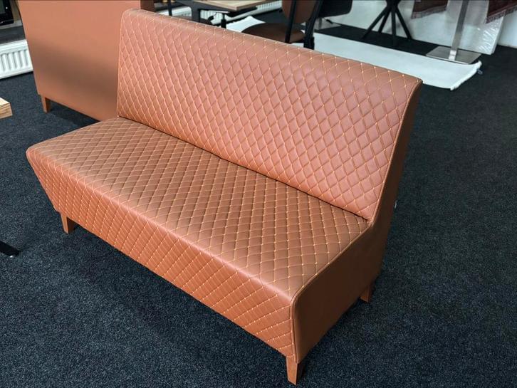 Horecabank Cognac  | 120cm lang, Zakelijke goederen, Horeca | Meubilair en Inrichting, Meubilair, Ophalen of Verzenden