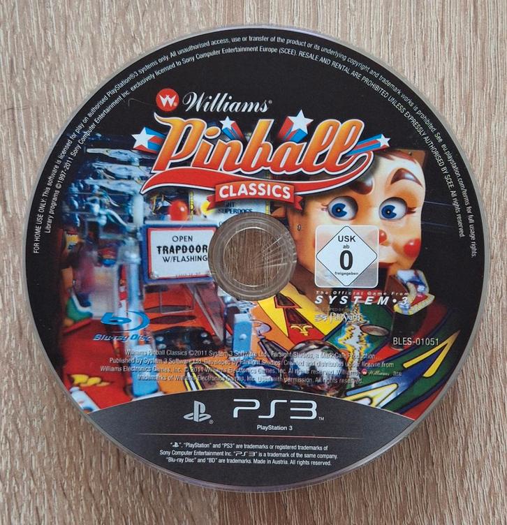 Williams Pinball Classics PlayStation 3 Game, Spelcomputers en Games, Games | Sony PlayStation 3, Zo goed als nieuw, Simulatie
