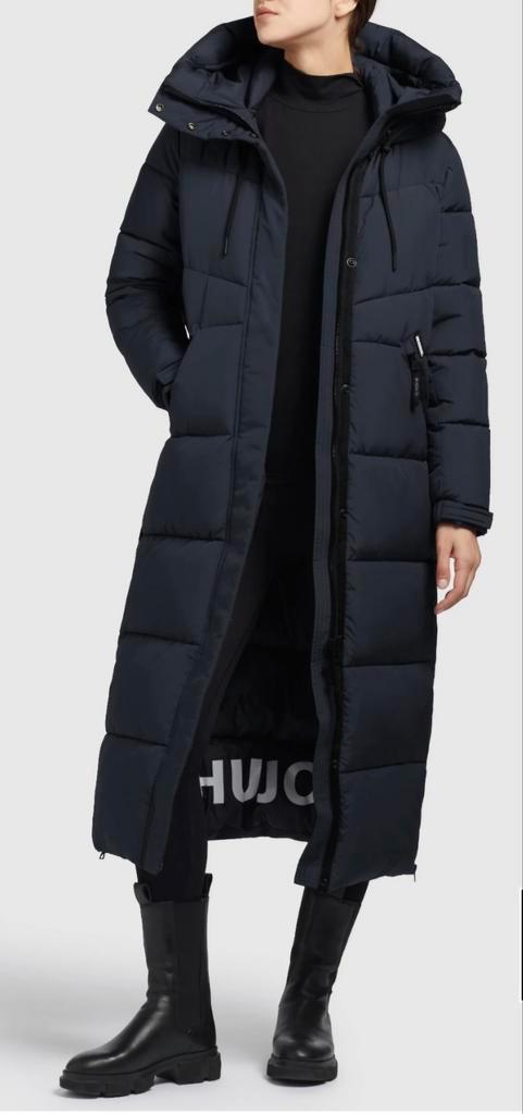 Khujo Lange Winterjas Marineblauw - Ruime M - Nieuwstaat, Kleding | Dames, Jassen | Winter, Zo goed als nieuw, Maat 38/40 (M)