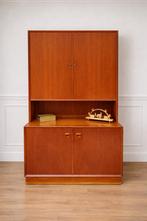 Prachtige Deens design vintage kast. Highboard, Huis en Inrichting, Kasten | Buffetkasten, Ophalen, Met deur(en), 100 tot 150 cm