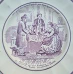 Jacob Cats bordje Lila decor Petrus Regout, Ophalen of Verzenden