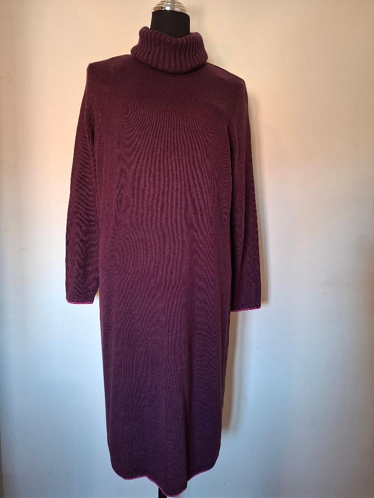 BPC Bonprix Collection gebreide coltrui jurk bordeauxrood, Kleding | Dames, Jurken, Zo goed als nieuw, Maat 46/48 (XL) of groter