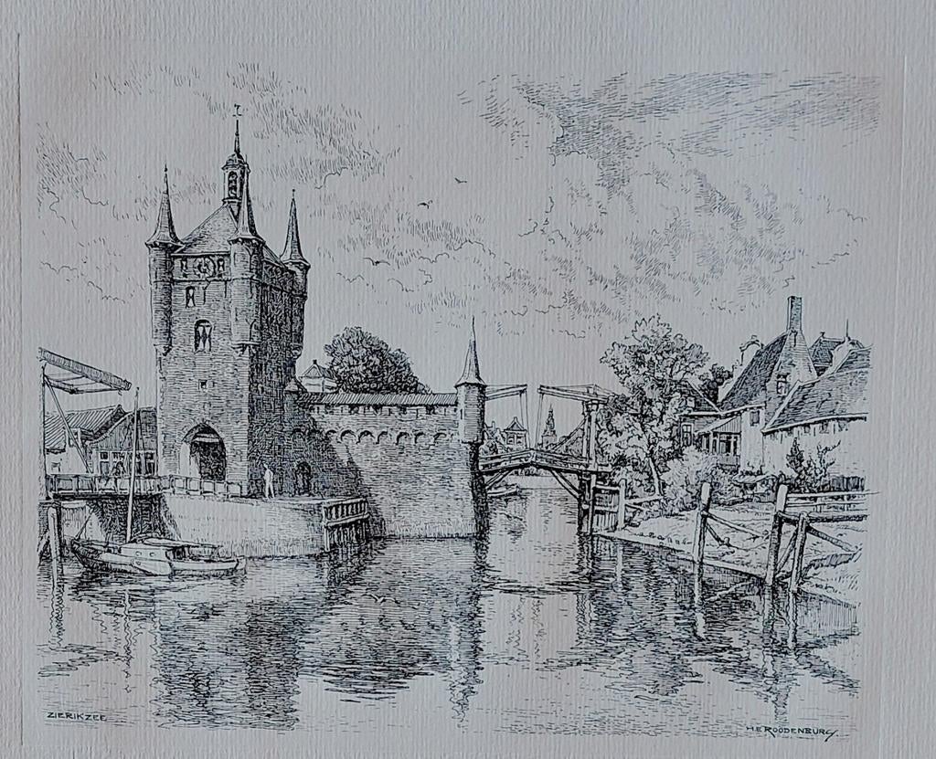 Zierikzee  ... H.E. Roodenburg  ..., Antiek en Kunst, Kunst | Etsen en Gravures, Ophalen of Verzenden