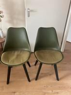 Set van 2 groene kuip stoelen, Huis en Inrichting, Stoelen, Ophalen, Kunststof, Gebruikt, Twee