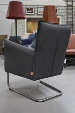 3x luxe fauteuil Aron Jess Design sledestoel stof antraciet, Huis en Inrichting, Fauteuils, Ophalen, Nieuw, Metaal, 50 tot 75 cm