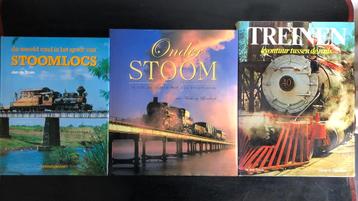 Set van 3 grote boeken over stoomtreinen beschikbaar voor biedingen