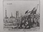9 / Lewarden - Leeuwarden stadgezicht Kopergravure uit 1616, Ophalen of Verzenden