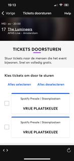 2 tickets voor the Lumineers (staanplaatsen) Afas 17 mei, Twee personen, Mei