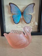 Vintage pink frost glazen zwaantje, Antiek en Kunst, Ophalen of Verzenden