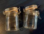 2x ovaalvormig glazen kruidenpotje met klemdeksel, glas, Huis en Inrichting, Keuken | Keukenbenodigdheden, Ophalen of Verzenden