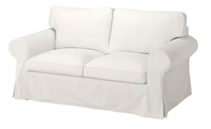 IKEA Ektorp Hoes (2-zits) Blekinge wit - Zo goed als nieuw!, Huis en Inrichting, Banken | Bankstellen, Zo goed als nieuw, Rechte bank