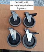 Set van 4 zwenkwielen, Doe-het-zelf en Verbouw, Zwenkwielen, Ophalen of Verzenden, Zo goed als nieuw
