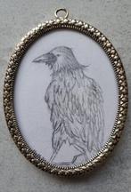 Tekening Raaf 11x7cm, Minder dan 50 cm, Nieuw, Ophalen of Verzenden, Schilderij