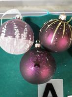 58/a kerstballen paars kunststof, Diversen, Kerst, Ophalen of Verzenden