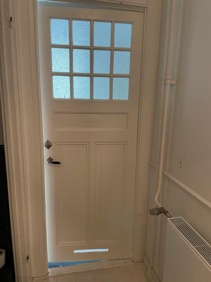 Jaren 30 Paneeldeur Badkamerdeur met Glas, Doe-het-zelf en Verbouw, Deuren en Horren, Zo goed als nieuw, Binnendeur, 215 cm of meer