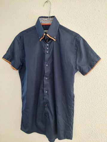 Overhemd k.mouw Wam Denim 40 slimfit blauw katoen 1xGedragen beschikbaar voor biedingen