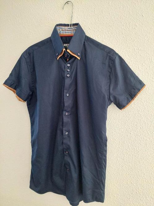 Overhemd k.mouw Wam Denim 40 slimfit blauw katoen 1xGedragen, Kleding | Heren, Overhemden, Nieuw, Halswijdte 39/40 (M), Blauw