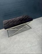 Velvetbankje , voetenbankje, Ophalen of Verzenden, Zo goed als nieuw, Rechthoekig, Minder dan 50 cm