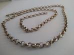 zilveren KETTING (835) 60 cm,  Jasseron met groot veerslot, Ophalen of Verzenden, Zilver, Ketting