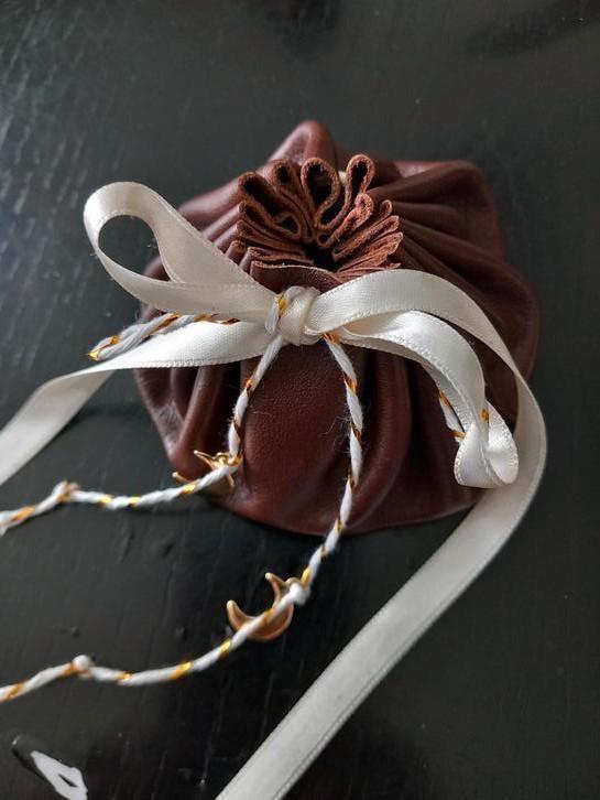 Leren dicebag, portemonnee, larp, cosplay, wicca, Sieraden, Tassen en Uiterlijk, Portemonnees, Nieuw, Bruin, Leer, Verzenden