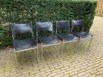 Martin Visser - Spectrum SE06 Eetkamerstoel (Set Van 4), Huis en Inrichting, Stoelen, Ophalen, Gebruikt, Zwart, Metaal