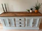 Massief houten dressoir met teak bovenblad, Huis en Inrichting, Ophalen, Gebruikt, 150 tot 200 cm, 25 tot 50 cm