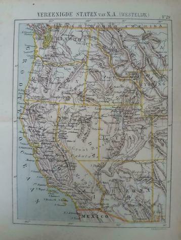 79 / Litho uit 1882 van J. Kuyper Amerika met Califonië Utah beschikbaar voor biedingen